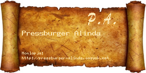 Pressburger Alinda névjegykártya